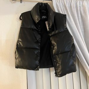 Zara leather vest